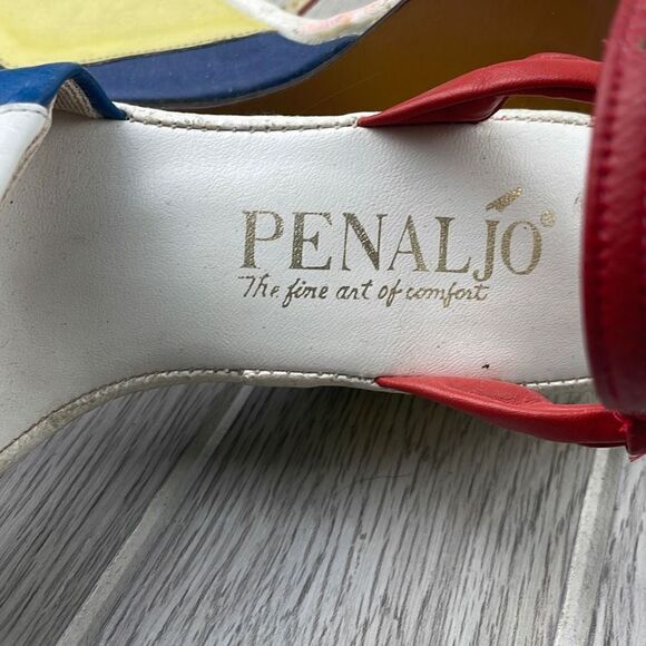 Penaljo Womens Strappy Multicolor Leather Open Toe Heels Size 4.5 - Picture 9 of 11